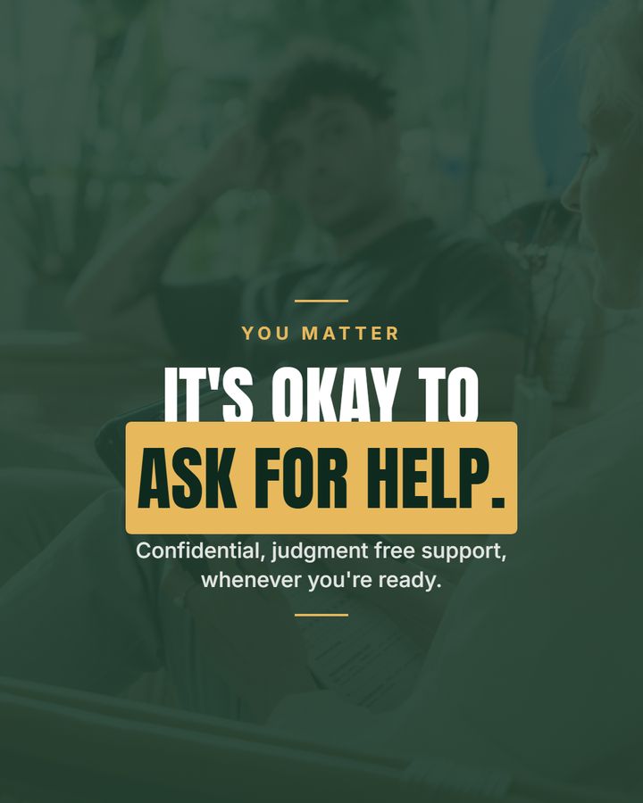 Mental health concept: a calm, quiet message about asking for help